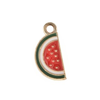 10 Pcs Cute Enamel Watermelon Strawberry Peach Fruit Charms Pendant DIY Jewelry  