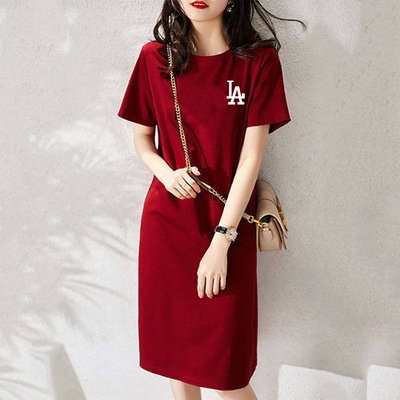 Ready stock 2023 new dress wanita Women  Dress  Summer Loose and Thin Short-Sleeved  Korean Mid-length女连衣裙
