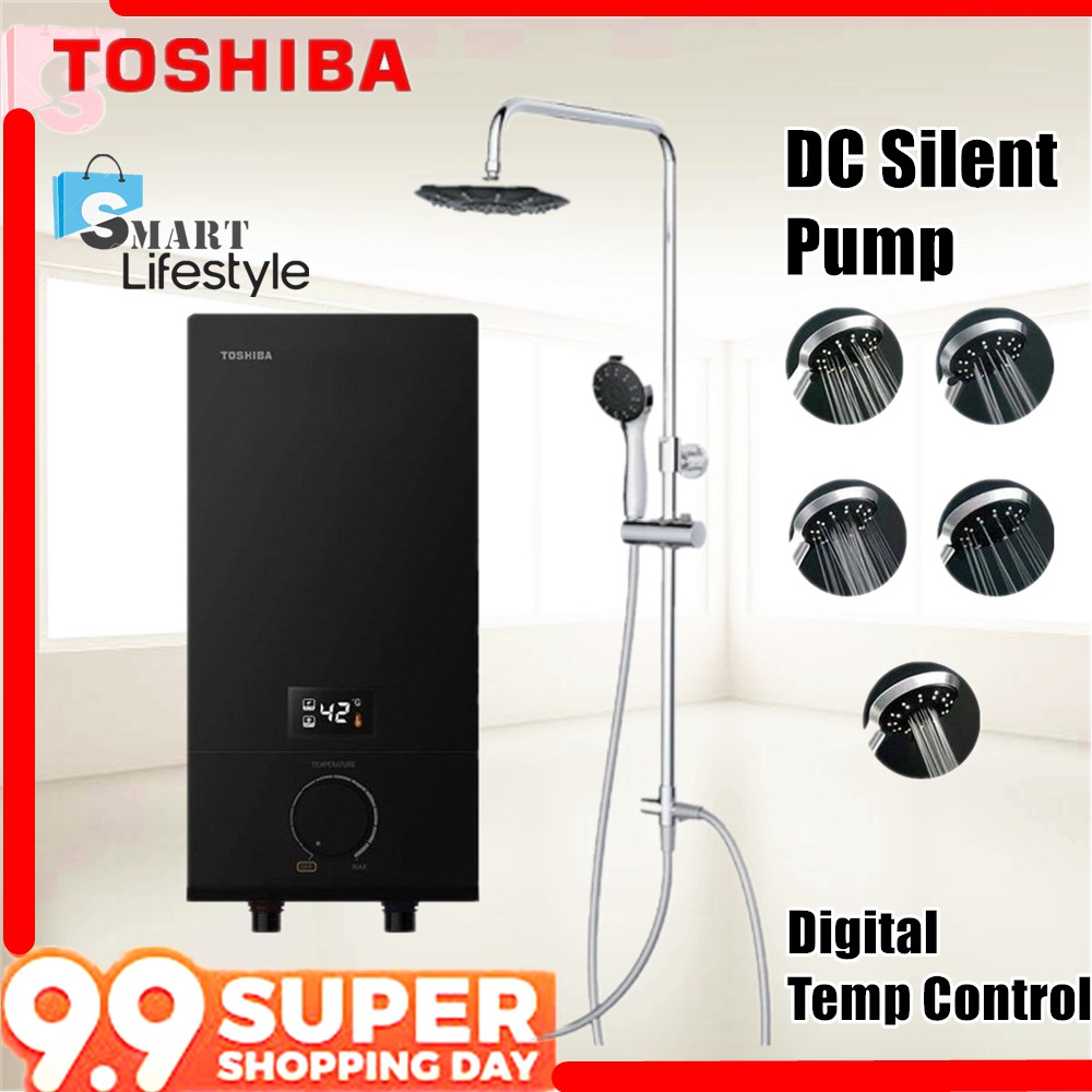TOSHIBA INSTANT ELECTRIC WATER HEATER WITH PUMP + RAIN SHOWER