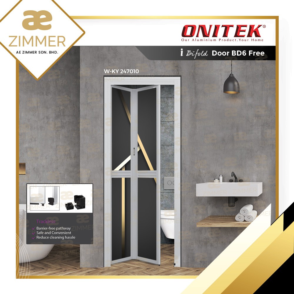 AE Zimmer Onitek Bi Fold Door BD6 Free Toilet Door bifold Pintu  