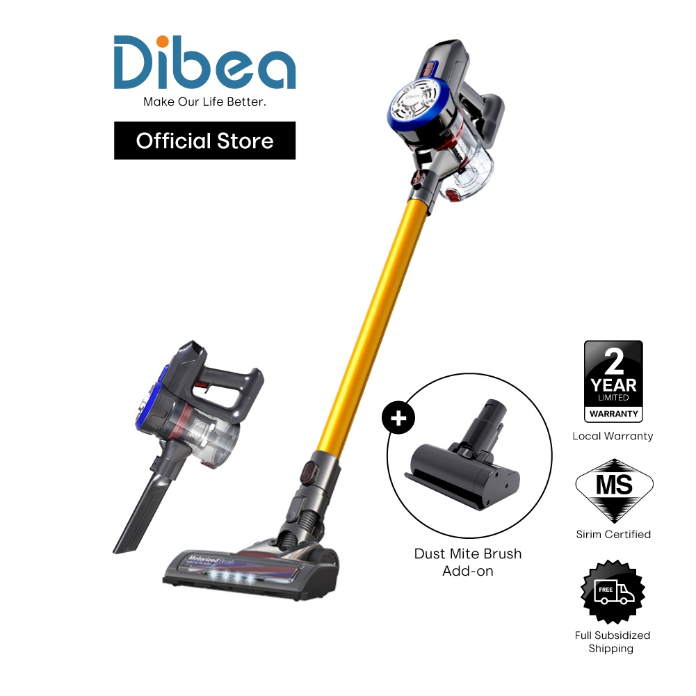 Dibea D18 Classical Cordless Vacuum Cleaner Handheld Stick with LED Light | Local Warranty | Shopee Malaysia