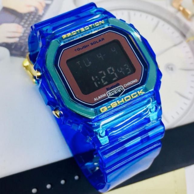 g shock petak jelly biru