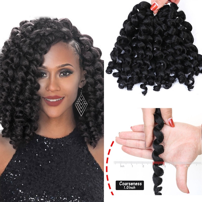 8 20 Strands Jumpy Wand Curl Jamaican Bounce Synthetic Braiding