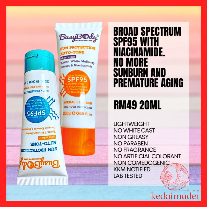 Buy Busybody Tinted Face Sunscreen Broad Spectrum Sunblock Oily Acne Prone Dry Sensitive Skin Kulit Berminyak Kering Jerawat Seetracker Malaysia