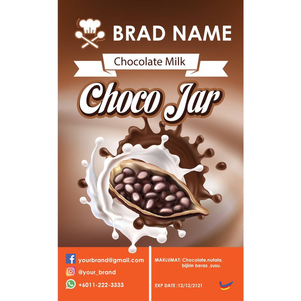 100pcs Sticker With Custom Design Print Own Logo Kinder Bueno Choco Jar Chocolate Shopee Malaysia