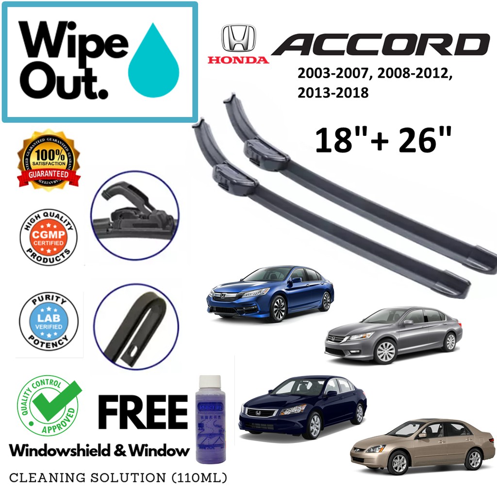 2009 honda accord windshield wiper size