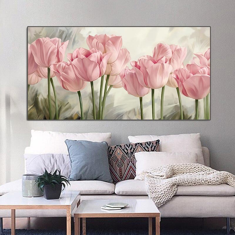 Tulip Mural Living Room Decor Botanical Canvas Painting Floral Poster Wall Decor Printing Bedroom Decor