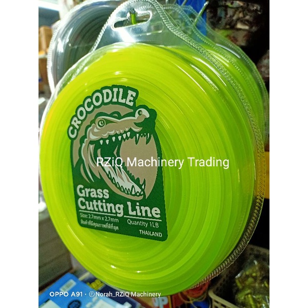 ‼️Tali Besar‼️RZiQ Crocodile 1LB 500G 2.7mm Green Nylon Trimmer Line for Brush Cutter (tali mesin potong rumput)