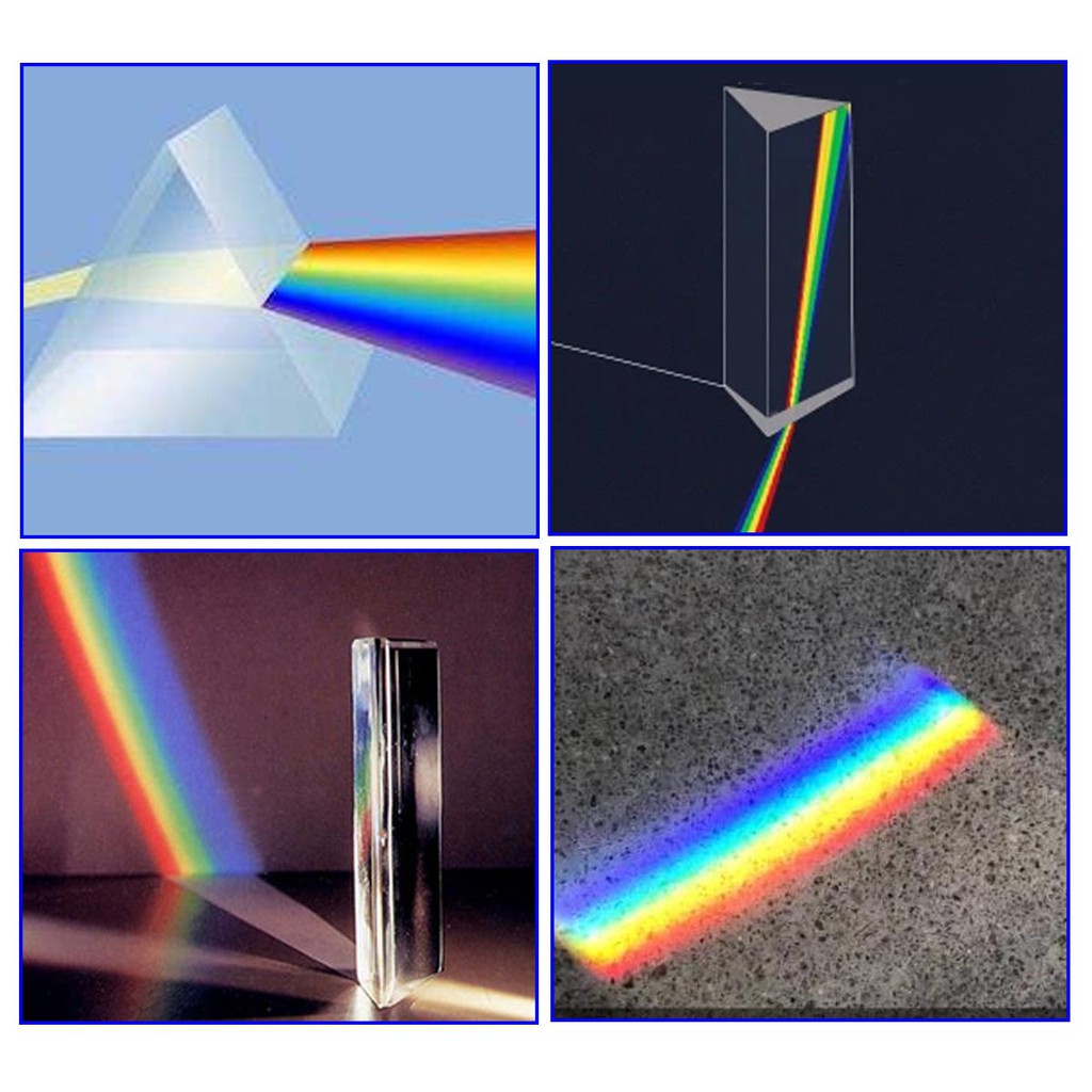 Followsun 4/10cm Optical Glass Triple Triangular Prism Physics Teaching Light Spectrum for Science Classroom Teaching and Rainbow Photography 