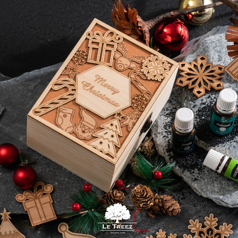 Ready Stock in Malaysia Young Living Doterra SANTA CLAUS M Rack Organiser Storage Essential Oil Wooden Box