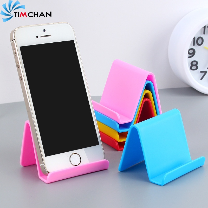 1Pc Random Color Plastic Desktop Phone Holder / Portable Tablet Mobile Phone Stand / Universal Bracket Compatible with iPhone & Android Phone