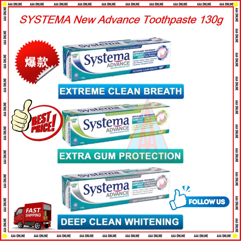 SYSTEMA Advance AntiPlaque Toothpaste 130g Deep Clean Whitening