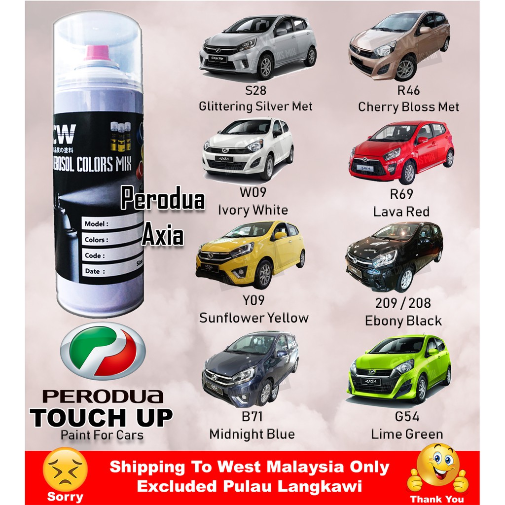 [ Perodua Axia Touch Up Paint All Colors ] CW Aikka DIY Spray Bottle