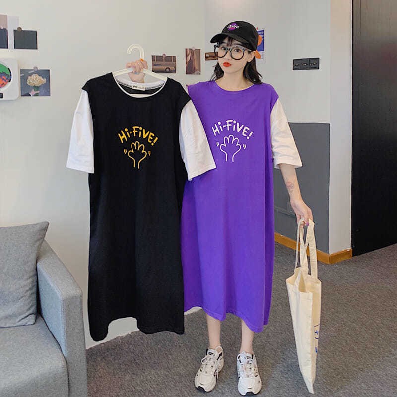 layered look t shirt dress