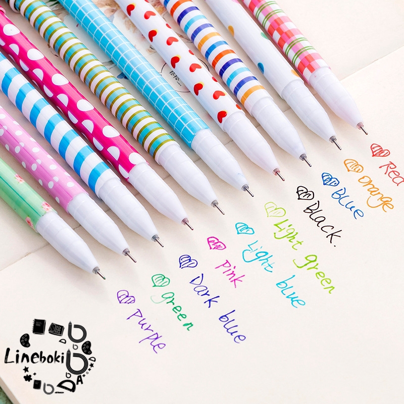10Pcs Cute Kawaii lovely Colorful Gel Ink Pens Roller Office Stationary Supply 