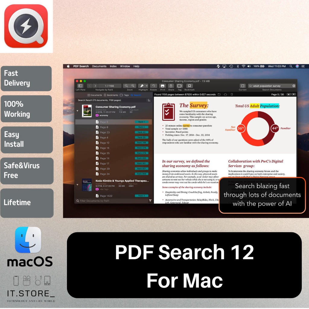 PDF Search 12 Lifetime for Intel and M1 Chip Apple Silicone MacOs/Macbook/Mac Software Full Version