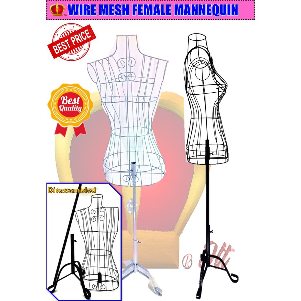 Iron Wire Half Body Female Vintage Mannequin Wire Mesh Half Body Famale
