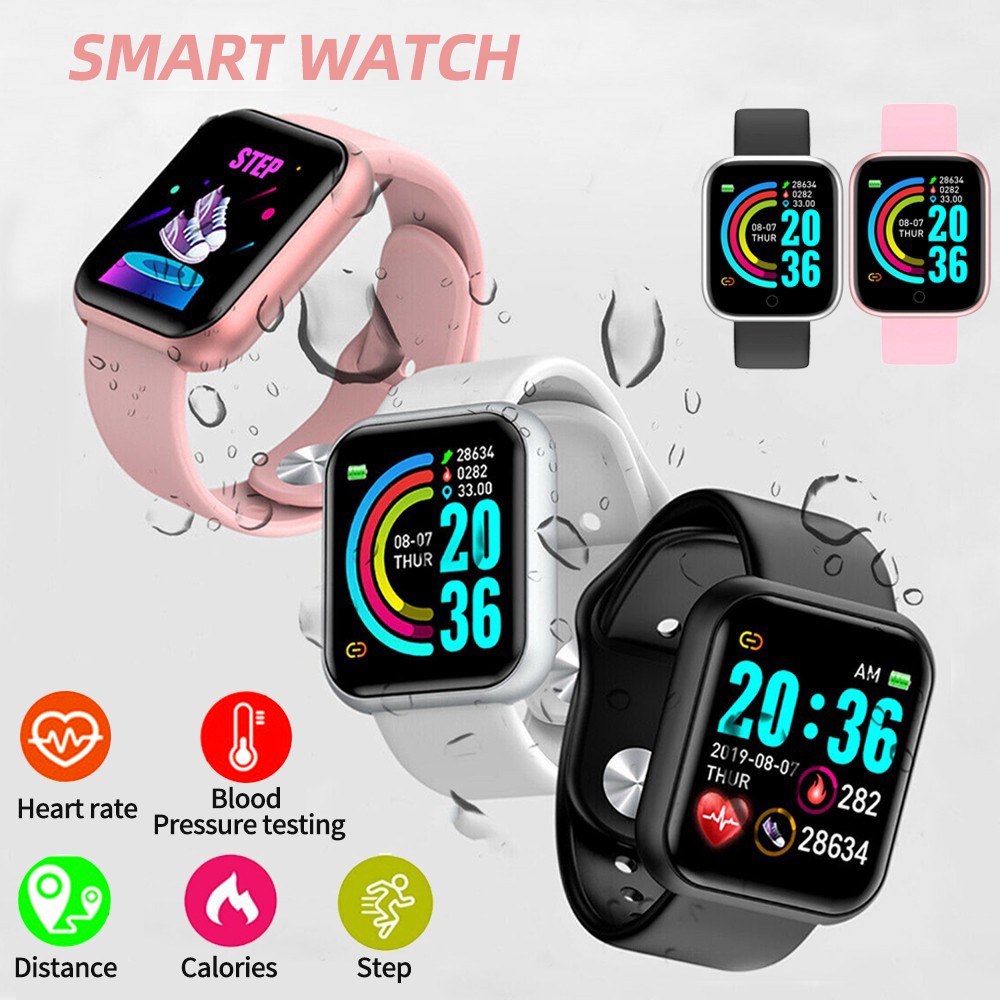 New Smart Watch Bluetooth IP67 Waterproof Y68 Fitness Tracker Jam Tangan Heart Rate Monitor Sport Watch Smart Band