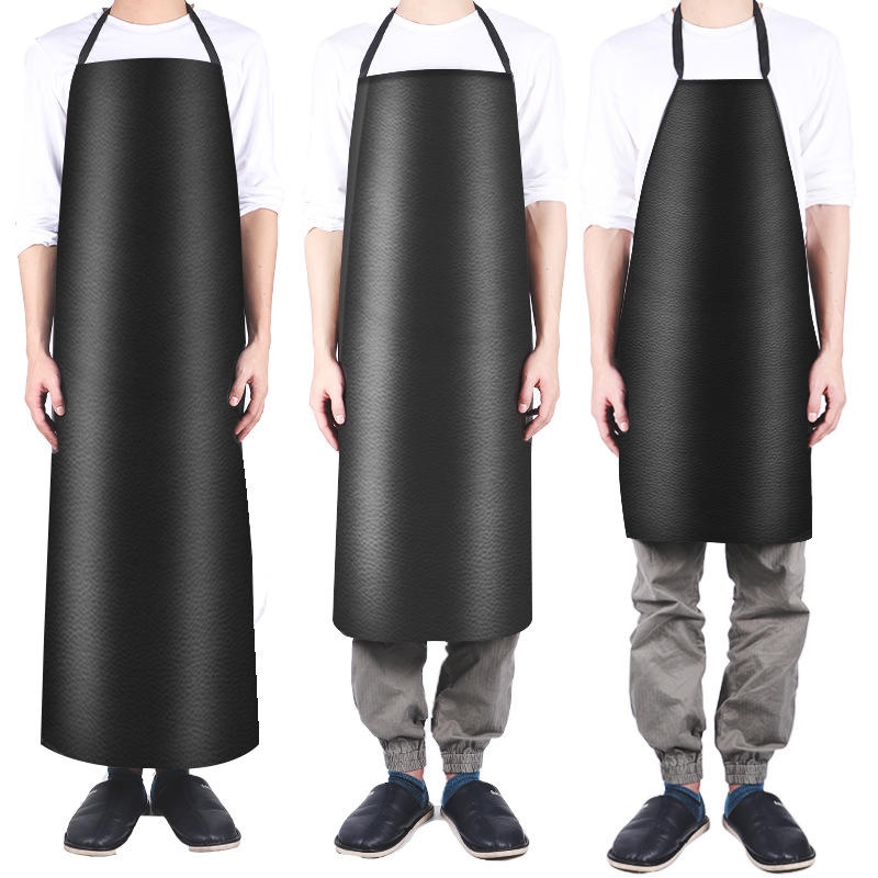 【COD & Ready Stock】Labor Protection Apron Waterproof Oil-Proof Waist Kitchen Canteen Coffee Apron Meal Lengthened PVC Leather Industrial Halter Car Wash Seafood Market Industrial Manufacturing Murah Sleeveless Apron