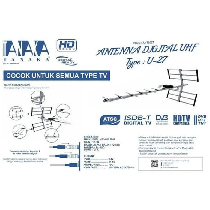 Antena Tv Digital Outdoor Tanaka U 27 Best For Lcd Led Tv Shopee Malaysia