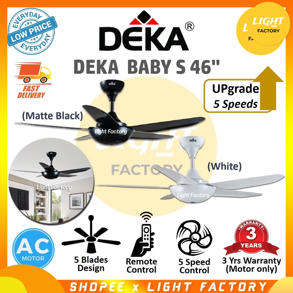 New Feature 21 Deka Baby 10s Baby S 46 Upgraded 5 Speeds Ceiling Fan Deka Baby J Ecoluxe Eco 502 Dc Motor Baby Fan Shopee Malaysia