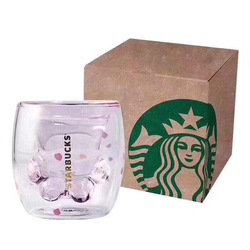 starbucks cat paw glass