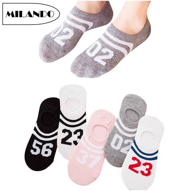 (5 Pairs) MILANDO Unisex Invisible Cotton No Show Socks Sock Stoking Lelaki (Type 10)
