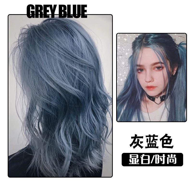 hair coloring kit hair color cream Hair Dye Blue Gray Hair Dye Cloudy Blue  Hair Color Cream Color Permanent Student Fog | Shopee Malaysia