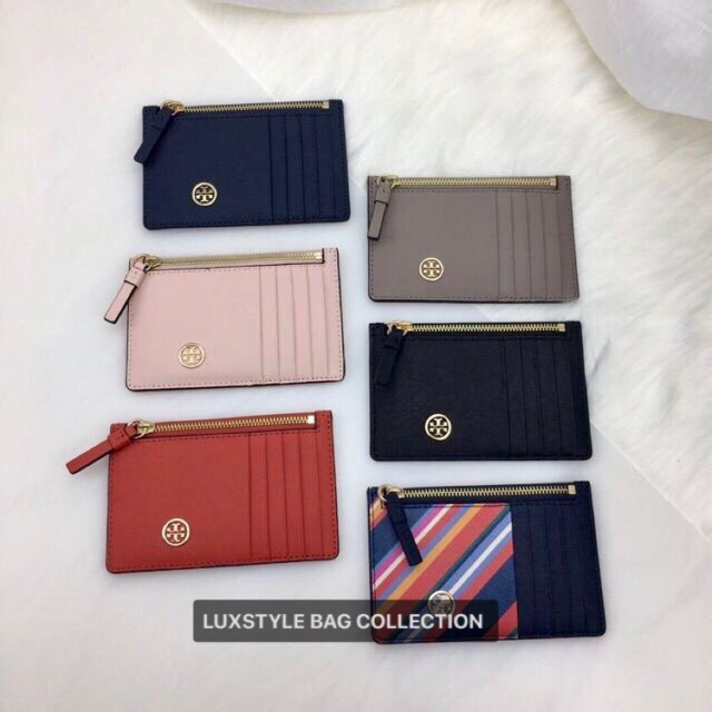 ? Authentic Tory Burch Robinson Slim Card Case Wallet | Shopee Malaysia
