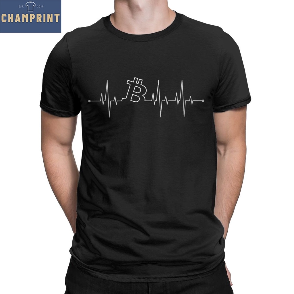 Bitcoin Heartbeat Men T Btc Crypto Ttees Currency Cryptocurrency Novelty Tee Pure Cotton Birthday Present Clothes tee