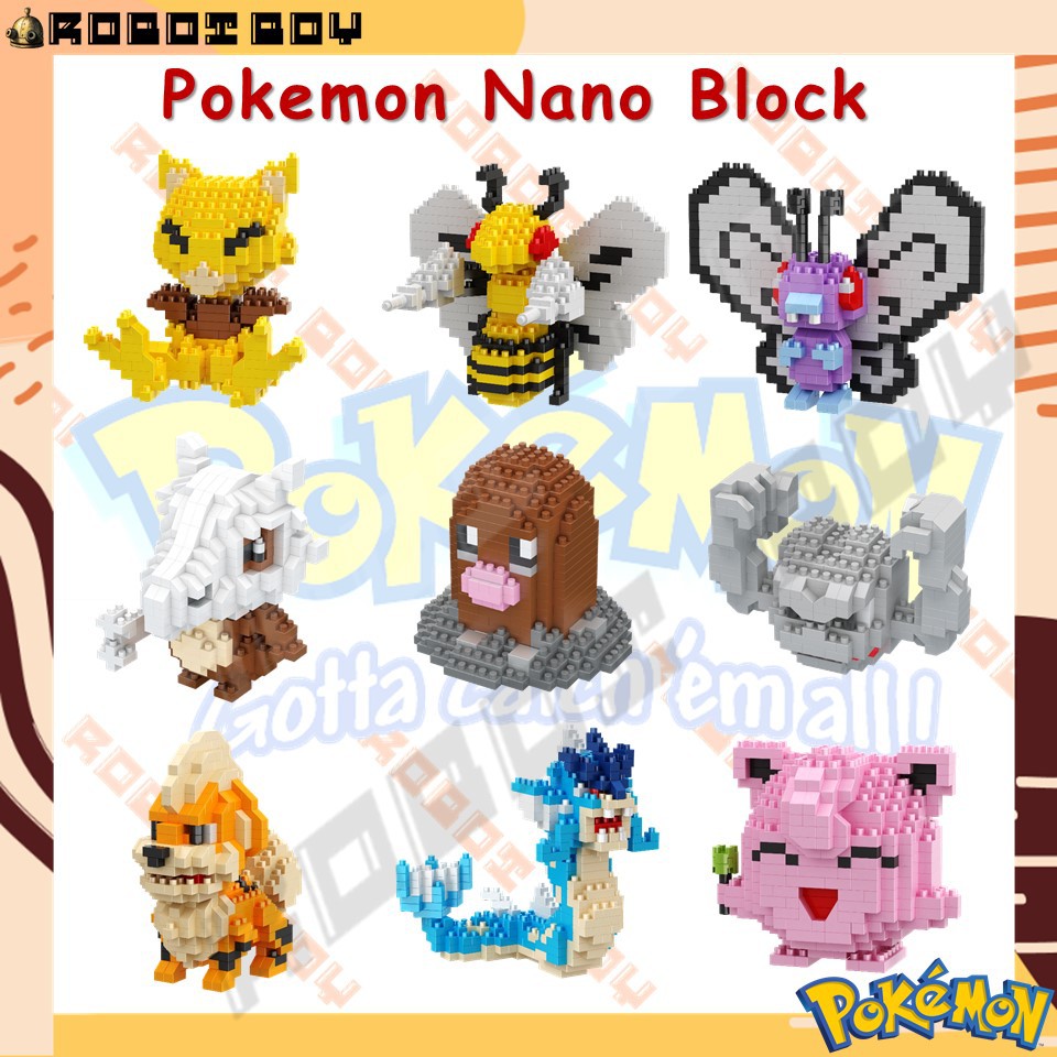 Ready Stock Pokemon Diamond Nano Block Building Block Lego Toy Pikachu Butterfly Pichu Raichu Gyarados Krabby Psyduck Shopee Malaysia