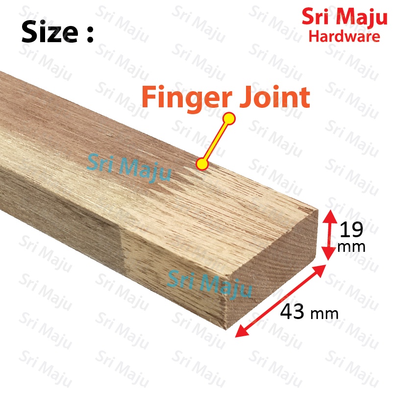 Maju Ft 1 X 2 Furniture Wood Finger Joint Batang Kayu Perabot 19mm X 43mm 1x2 Shopee Malaysia