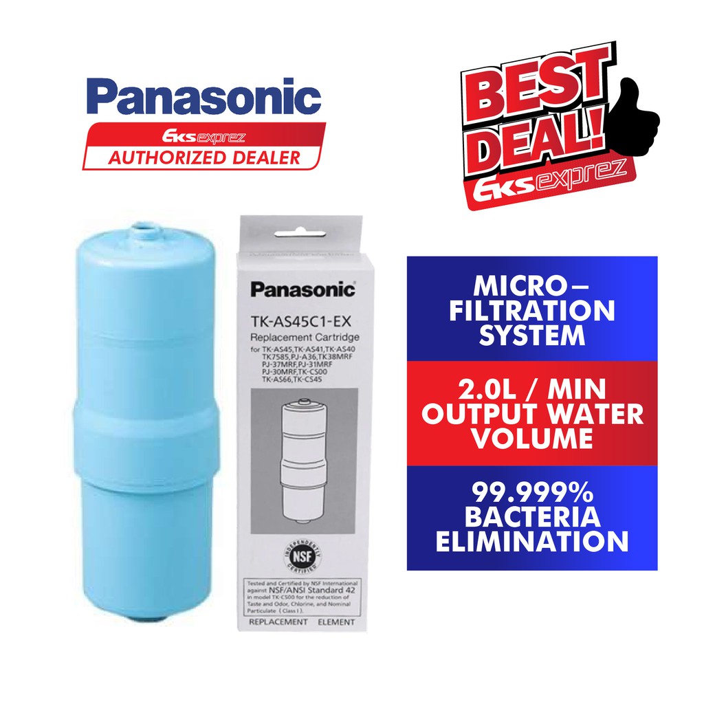 Panasonic TK-AS45C1 Water Filter Cartridge Replacement For Alkaline Water Ionizer TK-AS45/TK-AS41/TK-AS40/TK-7585