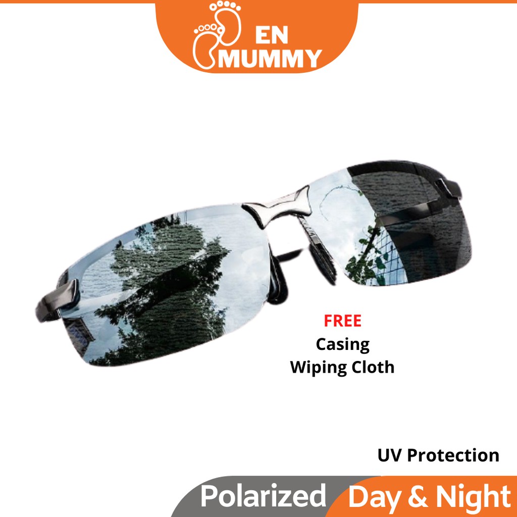 EN MUMMY【Free 5 Gift】Cermin Mata Hitam Lelaki Photochromic Polarized Sunglasses Men Sunglass Spek Mata Hitam Lelaki 墨鏡男