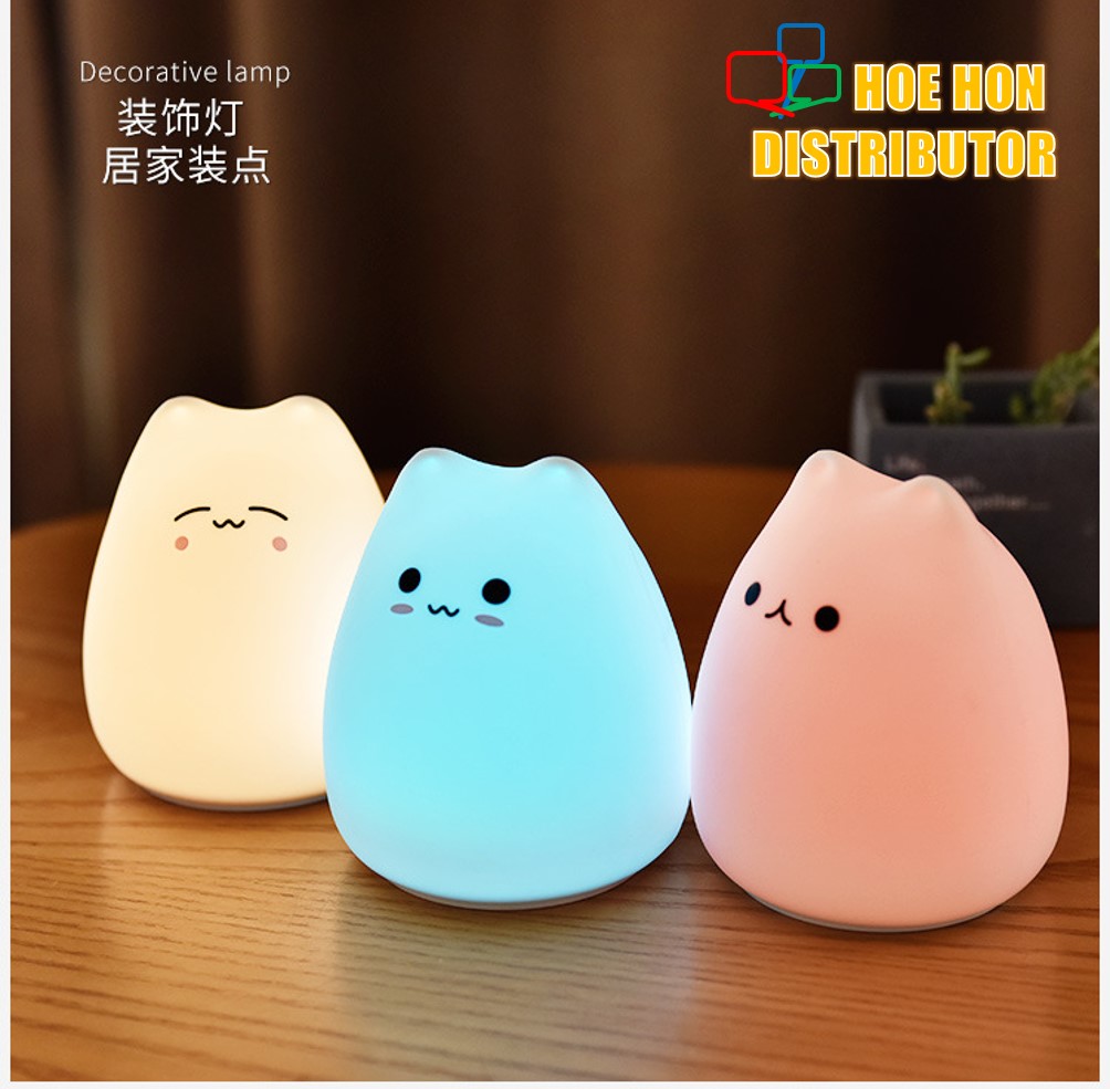 Decoration Cute Little Cat LED 7 Color Bedroom Night Lamp Light 