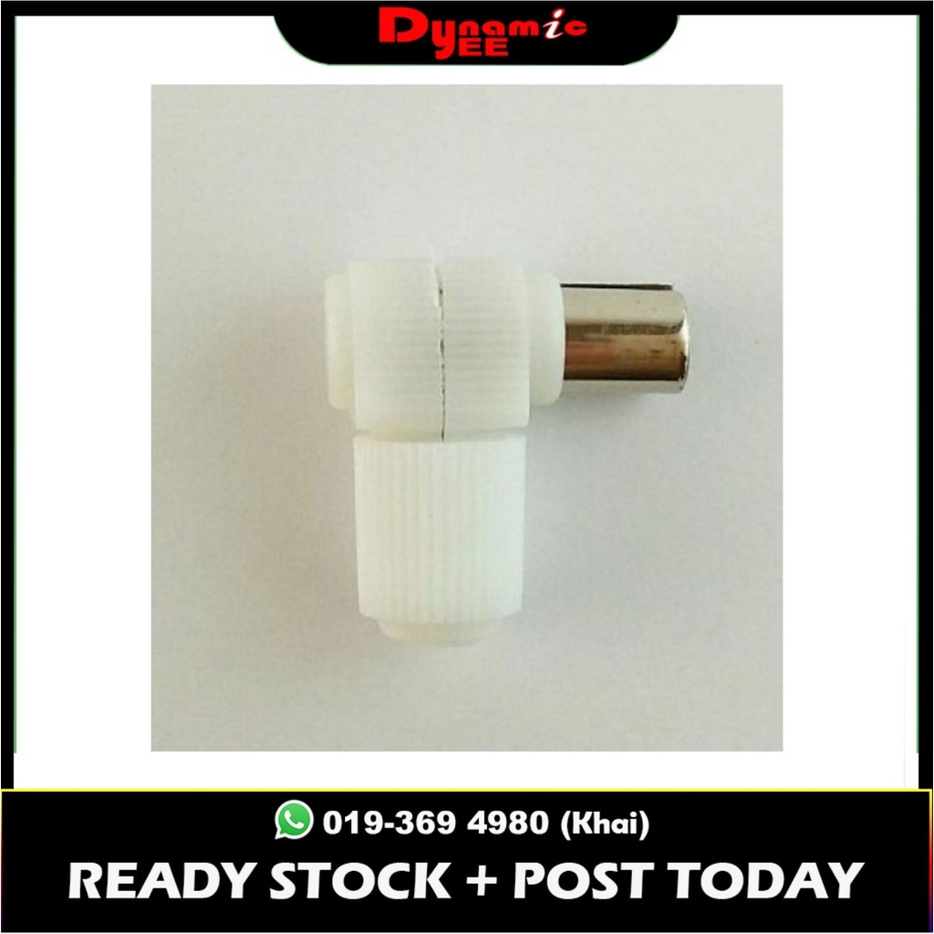 CATV Right Angle RF TV Cable Connector (Plastic) 1 pieces AS-069 ...
