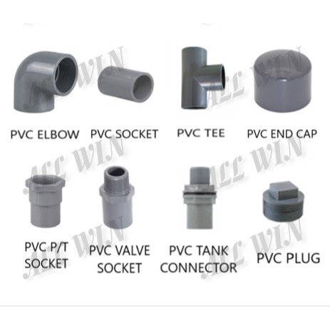 PVC BBB Pipe Fitting 40mm 50mm Connector Socket Elbow Tee PT Socket ...