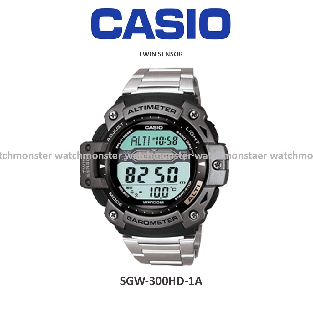 CASIO OUTGEAR AMW-704D-7AV HUNTING GEAR WATCH THERMOMETER AUTO LIGHT WR100M  | Shopee Malaysia