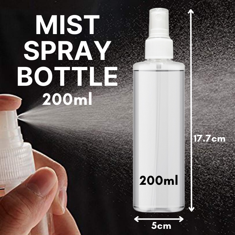 Transparent Empty Plastic Spray Bottle 200ml Multipurpose Travel Fine
