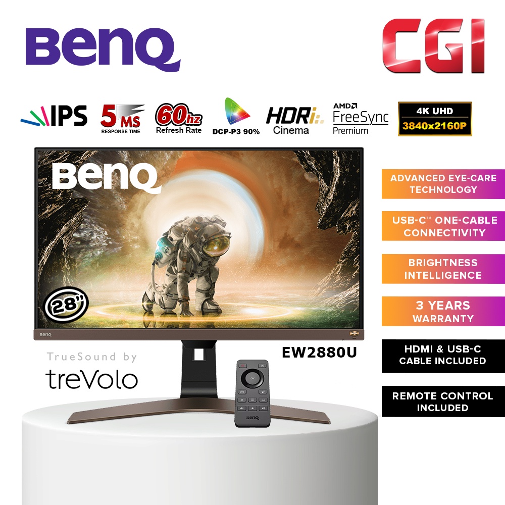 BenQ EW2880U 4K UHD IPS HDRi 5ms 60Hz AMD Freesync Trevolo Speaker Eye