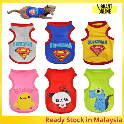 Baju Kucing Pet shirt apparel clothes summer Dog Cat Kitten | Shopee
