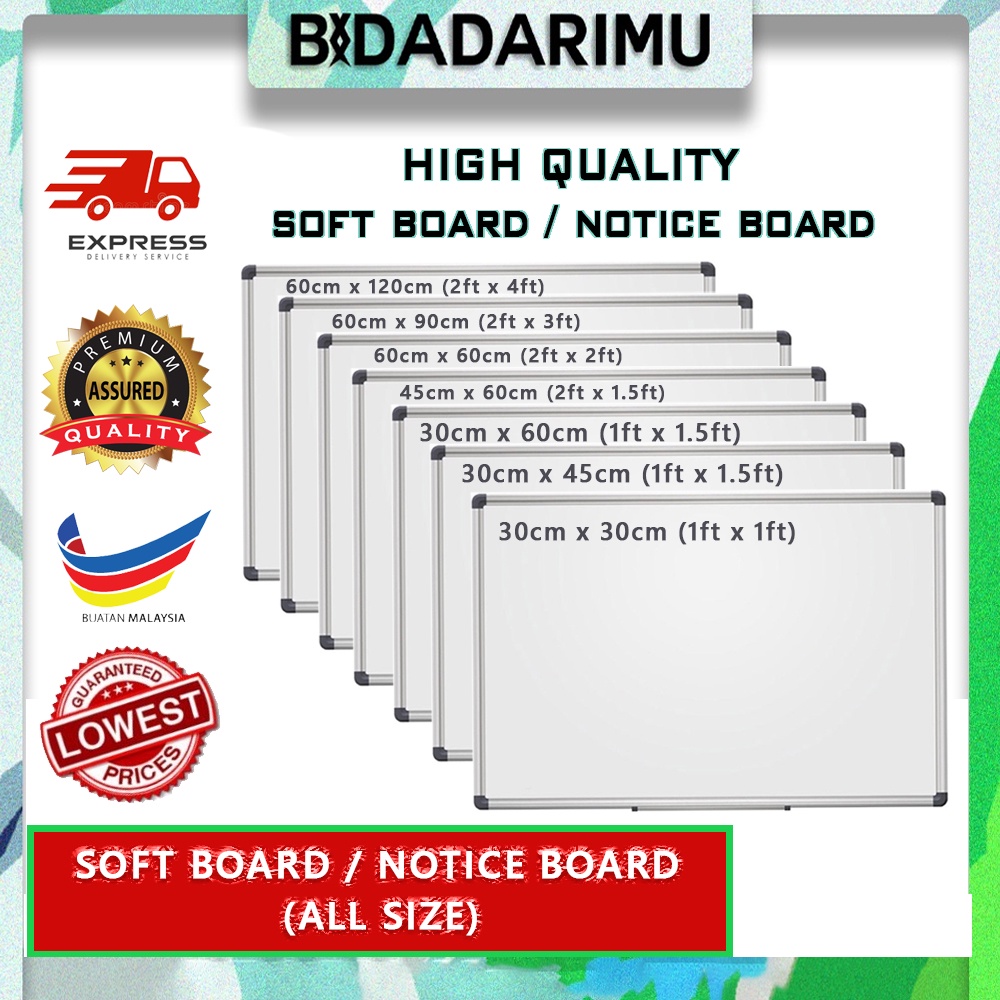 Aluminium Frame Soft Foam Board White Pin Board Foam Notice Board Papan ...