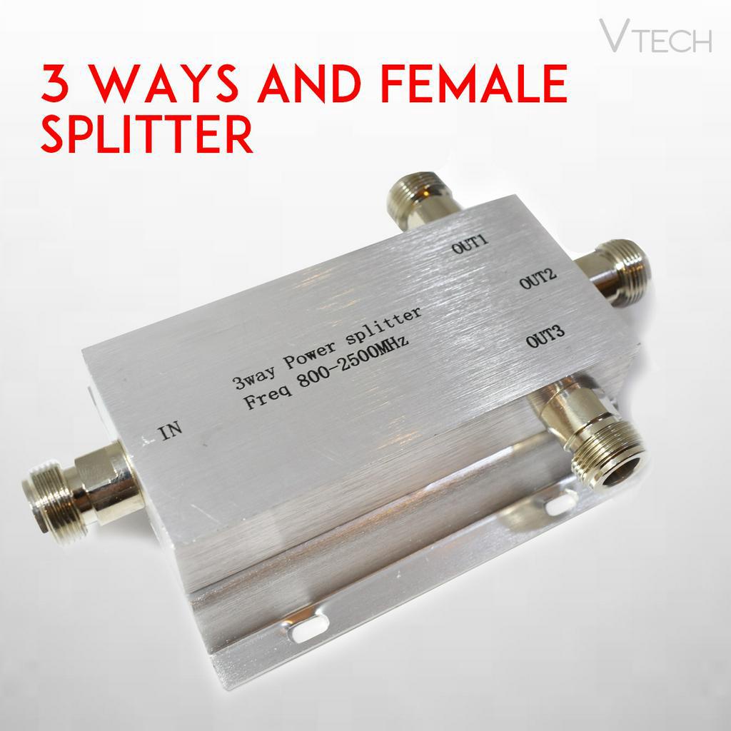 RF Splitter 3 Way Power Splitter 8002500MHz For Cell Signal Booster N
