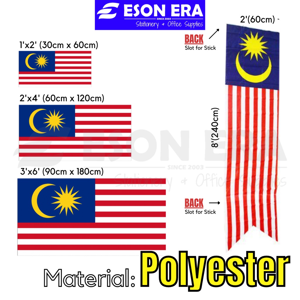 Malaysia Flag Polyester 1x2 2x4 3x4 2x8 Bendera Malaysia Shopee