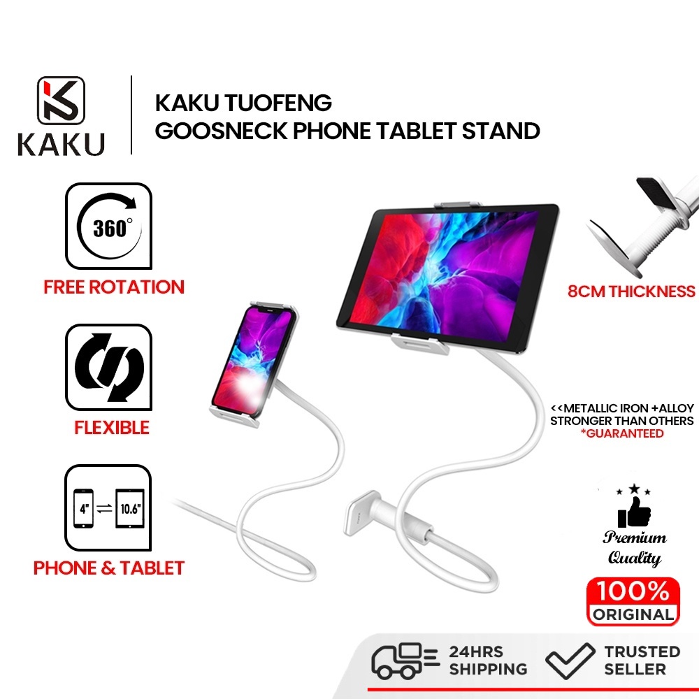KAKU TUOFENG Lazy Tablet Phone Holder Flexible Arm Desktop Bed Stand Goosneck Bracket iPhone iPad Samsung Xiaomi Realme