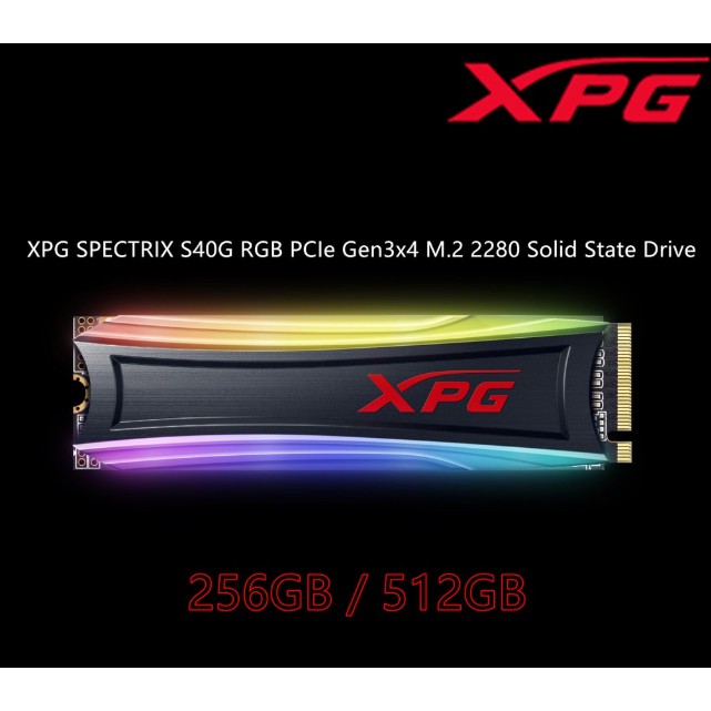 Xpg Spectrix S40g Rgb Pcie Gen3x4 M 2 2280 Ssd 256gb 512gb 1tb Shopee Malaysia