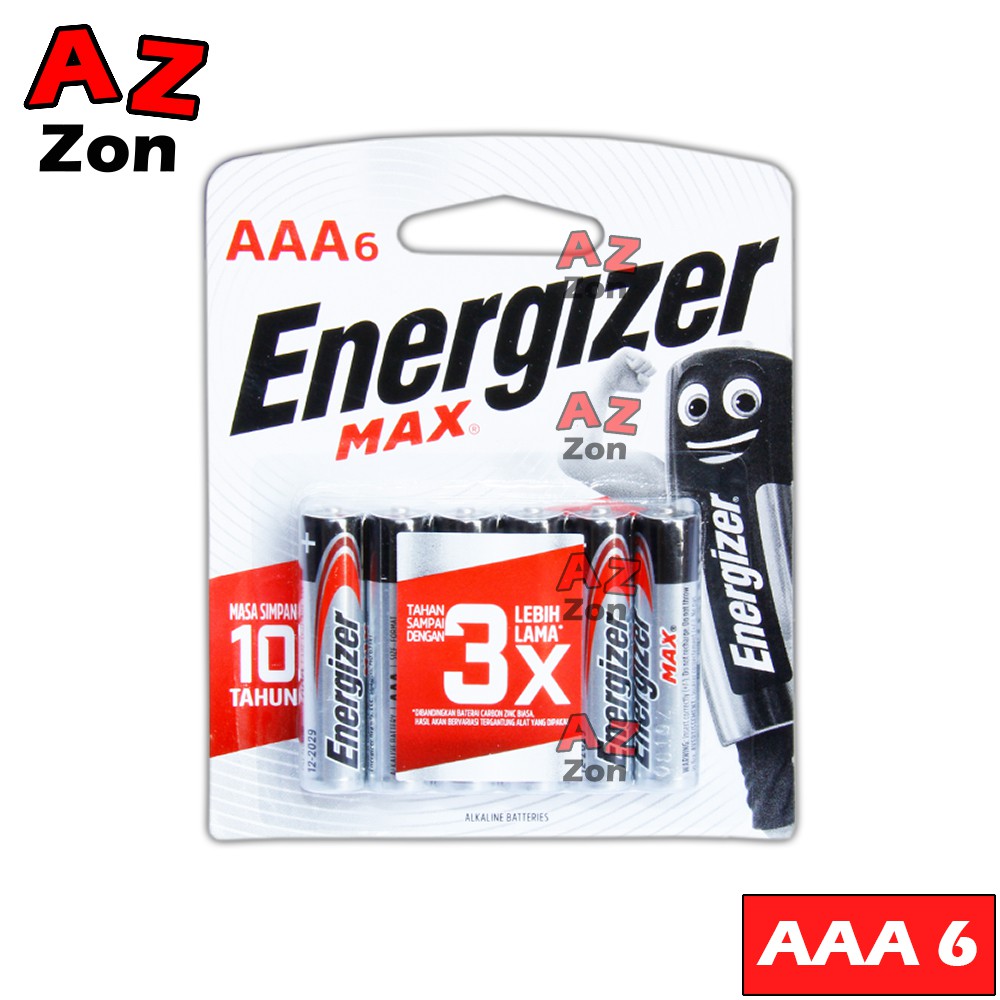 Energizer Max AAA 6pcs Value Pack Alkaline Batteries BP6 #Energizer #AAA #E92 #LR03 #BP6 #Value #Pac