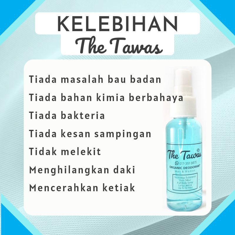 Ubat Ketiak Organic Deodorant Natural The Tawas 50ml Spray Hilang Bau Badan Ketiak Magic Shopee Malaysia