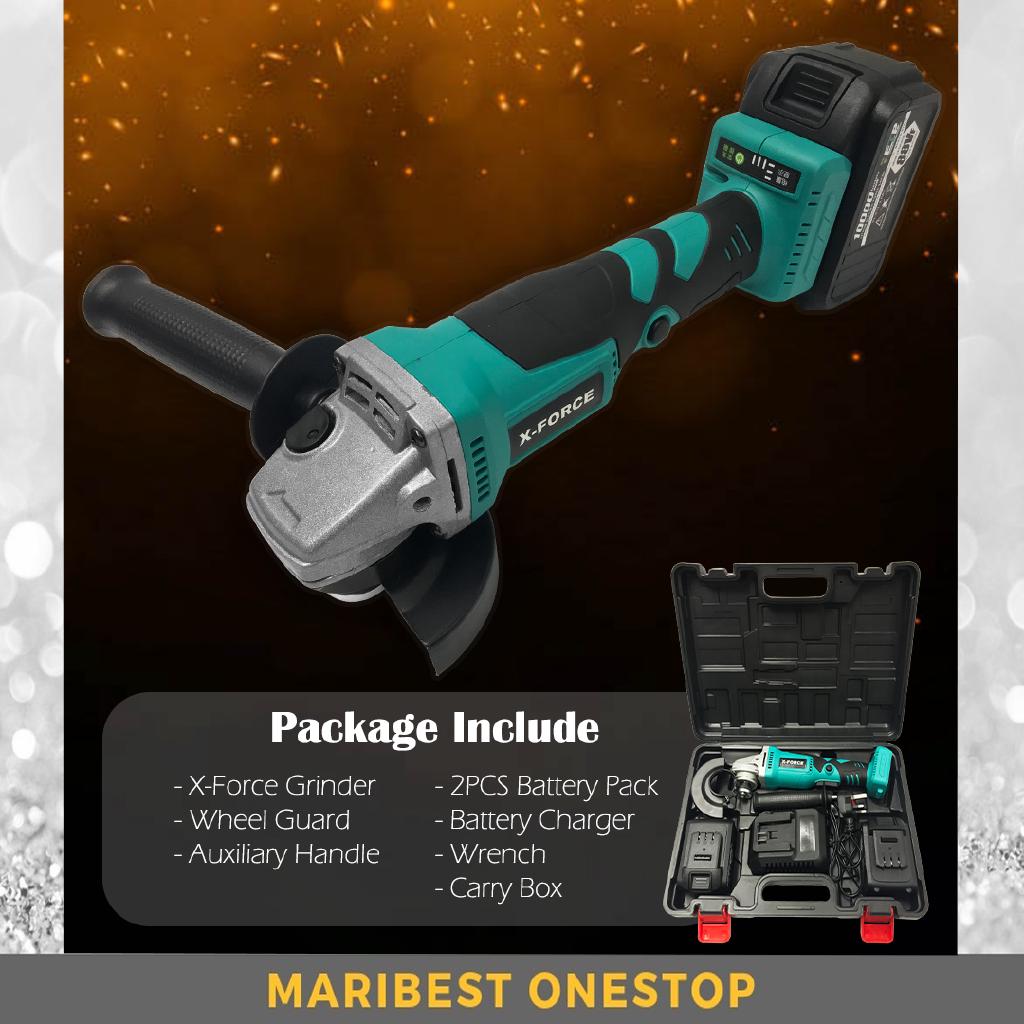 ANGLE GRINDER XForce 88VF 100mm Cordless Brushless Angle Grinder 2PCS Lion Battery Power Tool