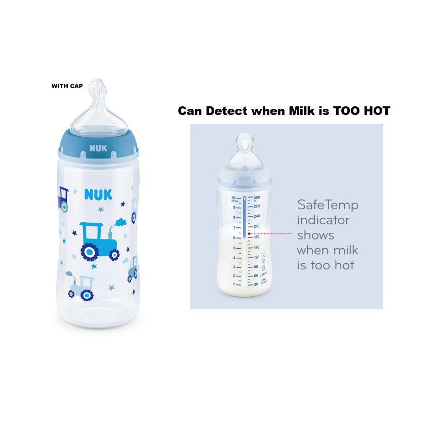 NUK NEW! WITH INDICATOR NUK 10oz Blue NUK Bottle Blue Truck 10oz NUK